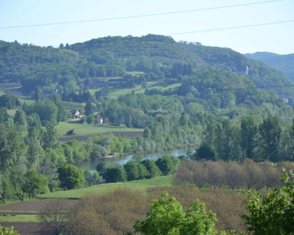 Vue sur la Dordogne de la propriété